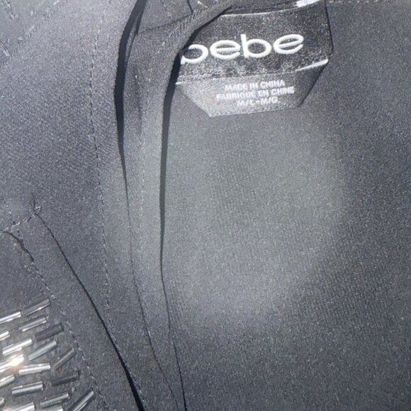 Bebe & Noir Black Sequin Beaded Tank Tops M / L & Earrings Statement Bundle - Picture 6 of 15